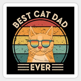 Vintage Best Cat Dad Ever Sticker